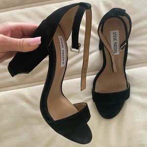 STIVE MADDEN Black Sued Sandals